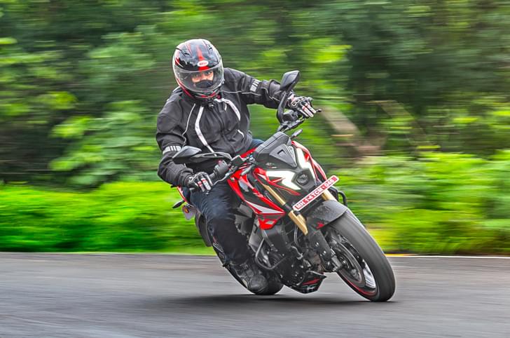 2025 Bajaj Pulsar NS400Z cornering shot